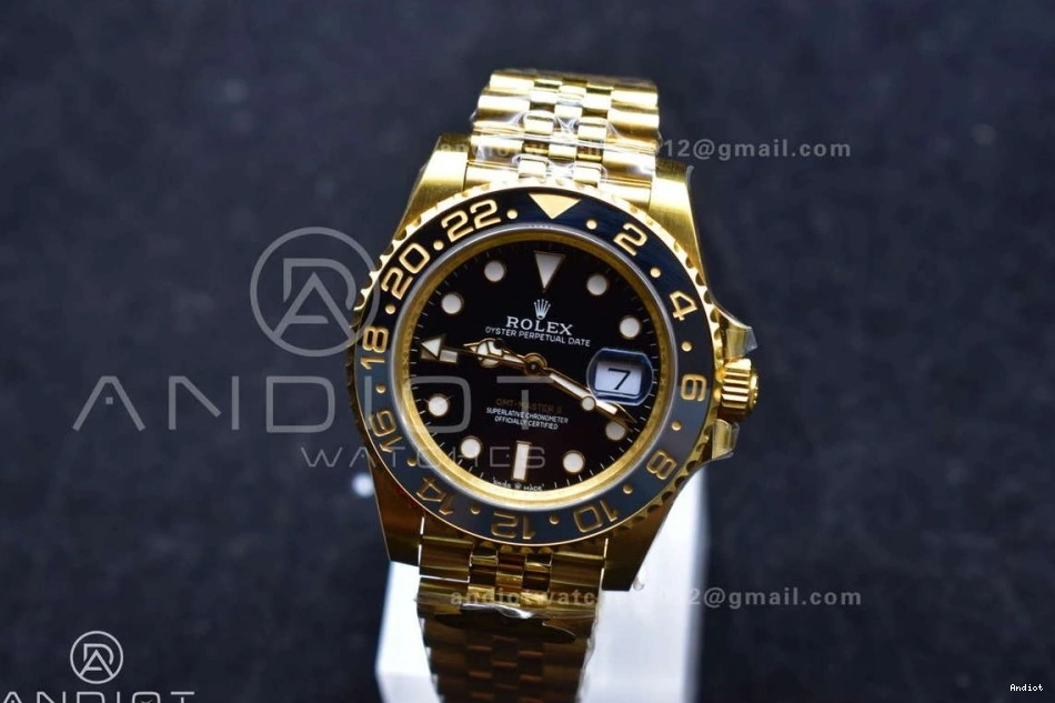 Weight VR3285 on Edition YG 1:1 II GRNR GMT Gain Bracelet Black Master CHS Dial Best Gold Jubilee 126718 Factory 0513